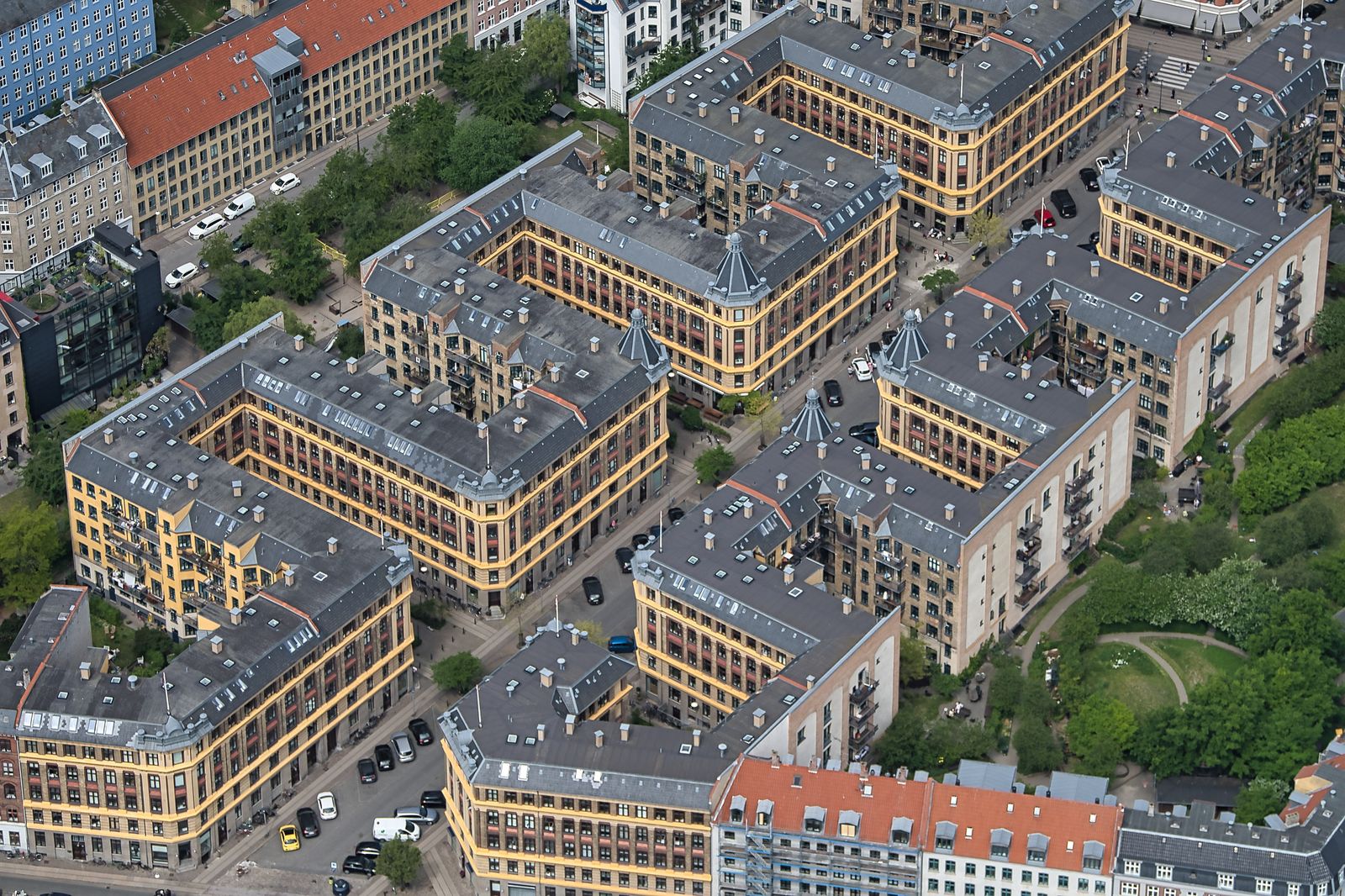 Københavnske karreer set fra luften