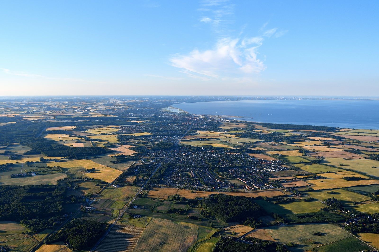 Kystlandskab på Sjælland set fra luften